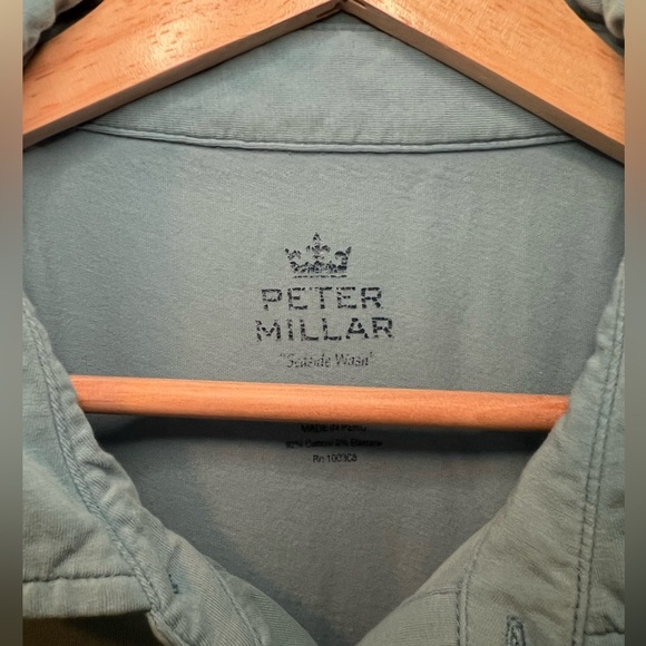 Peter Millar Blue Polo Shirt Seaside Wash Size L Men’s - Picture 3 of 4
